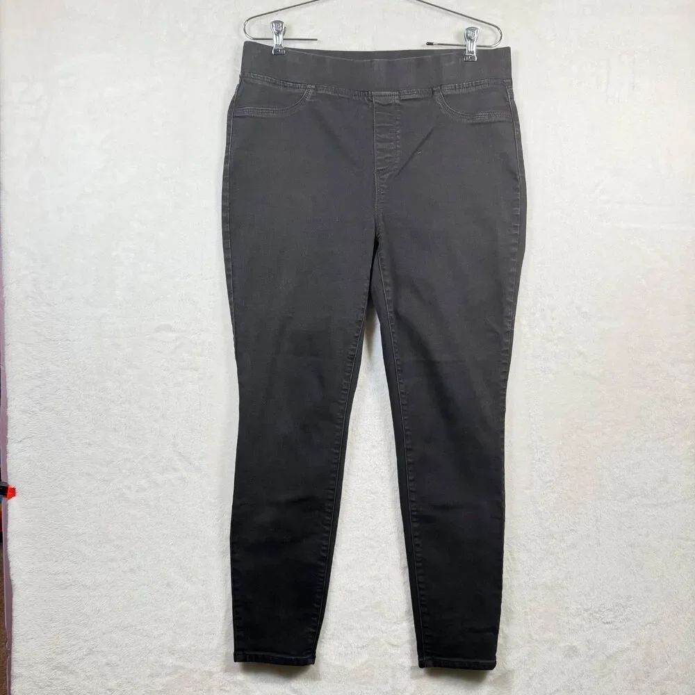 Talbots Flawless Pull On Jeggings Womens Size 12 Black Slim Stretch Pants